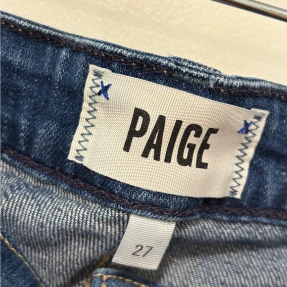 PAIGE Dark Blue Anessa High Wait Wide Leg Ankle/Crop Jeans - Picture 3 of 9